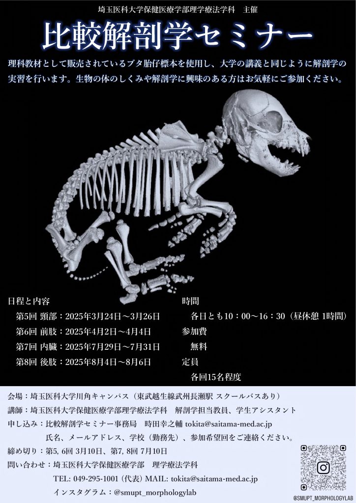 比較解剖学セミナーのお知らせ